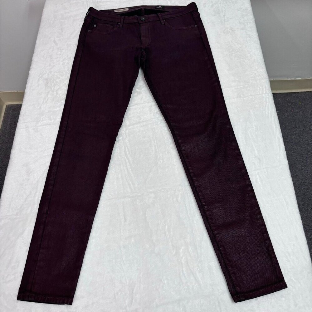 AG Adriano Goldschmied The Absolute Legging Extreme Skinny Size 31R Burgundy